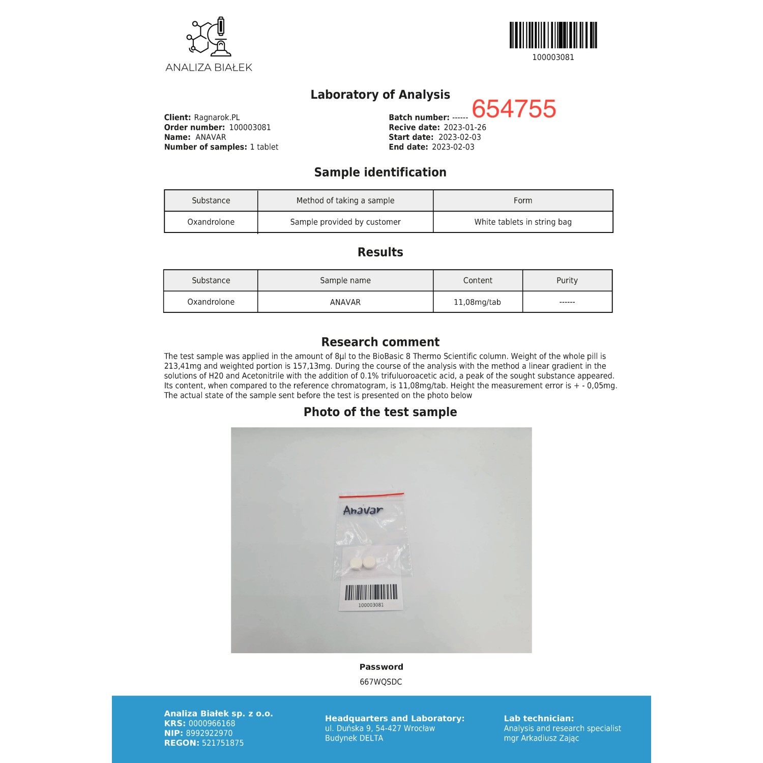 Anavaros 10mg (Oxandrolone)