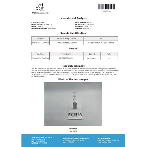 Primos 100 mg/ml (Methenolone Enanthate)