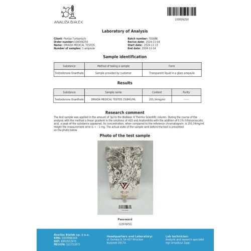 Testos 250 mg/ml (Testosterone Enanthate)