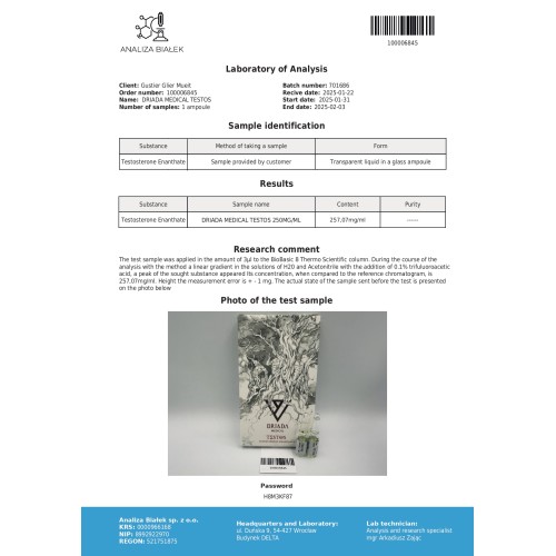 Testos 250 mg/ML (Testosterone Enanthate) 10ml vial