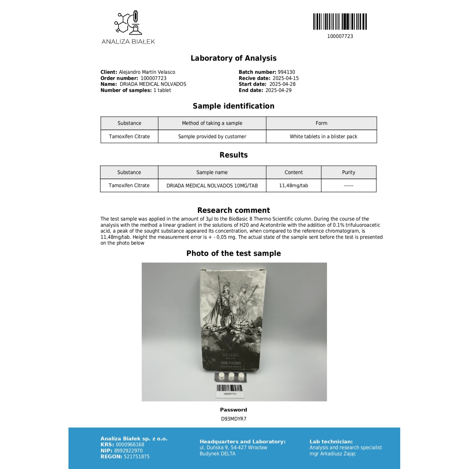 Nolvados 10 mg (Tamoxifen Citrate)