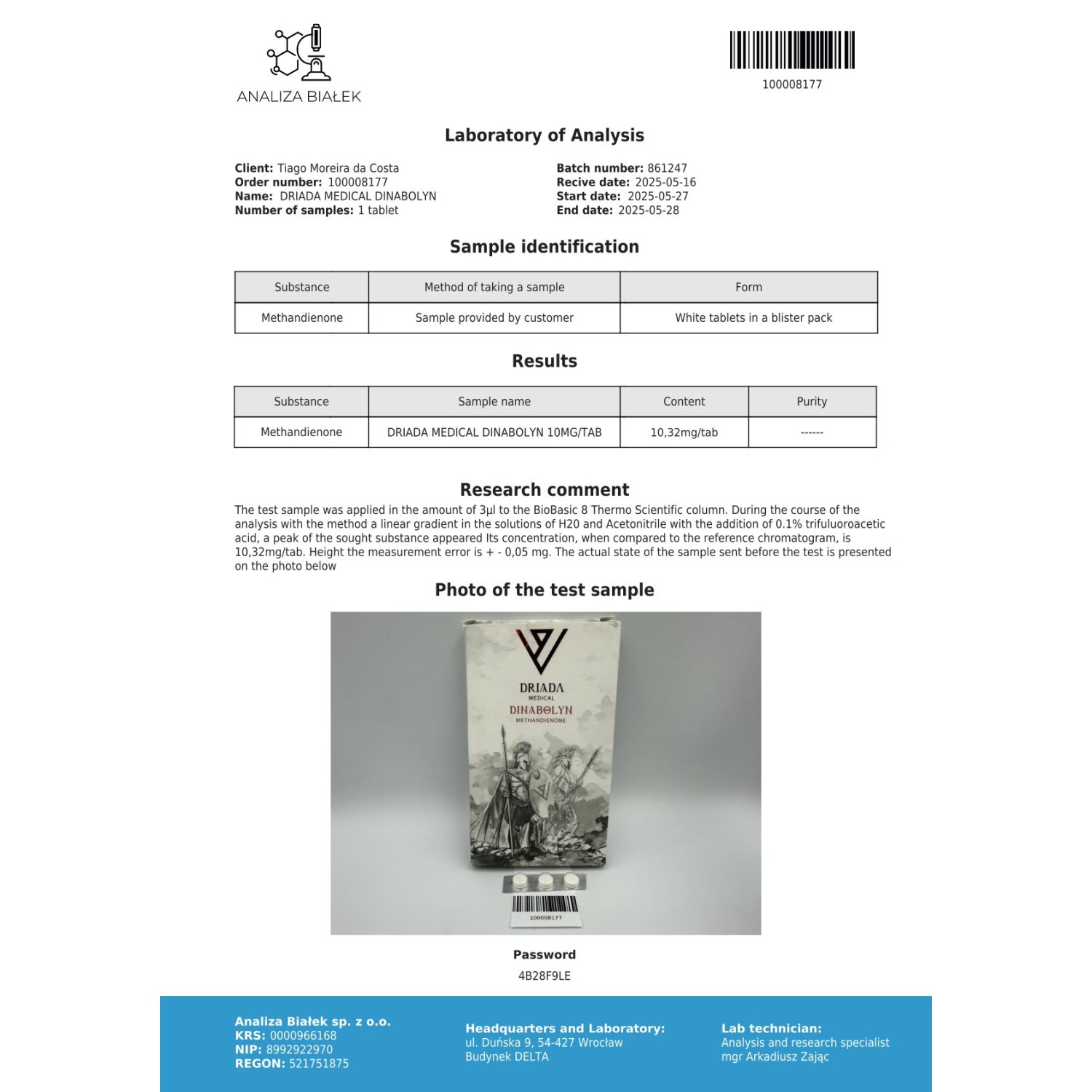 Dinabolyn 10 mg (Methandienone)