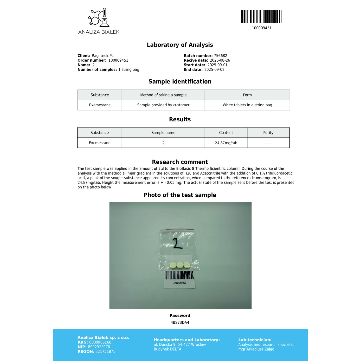 Aromalyn 25 mg (Exemestane)