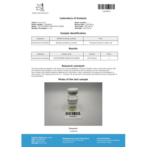 Androlex Testosterone enanthate 250 mg/ml Vial
