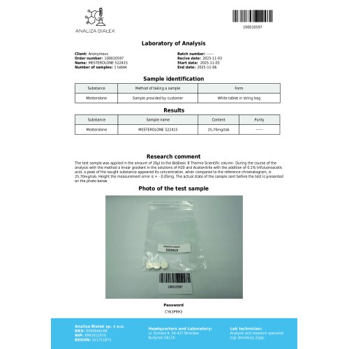 Provironus 25 mg (Mesterolone)