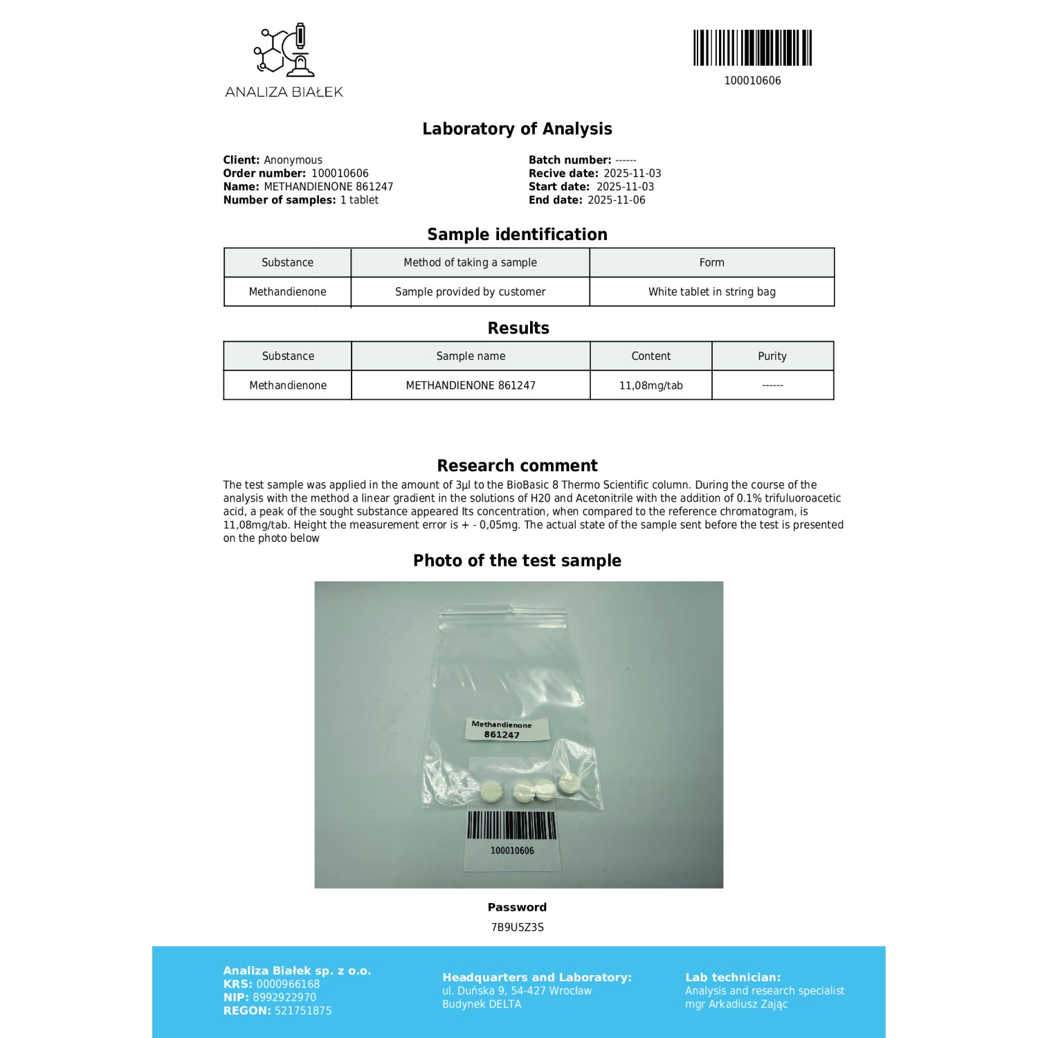 Dinabolyn 10 mg (Methandienone)