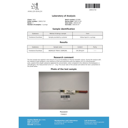 Androlex Trenbolone enanthate 200 mg/ml Ampoules