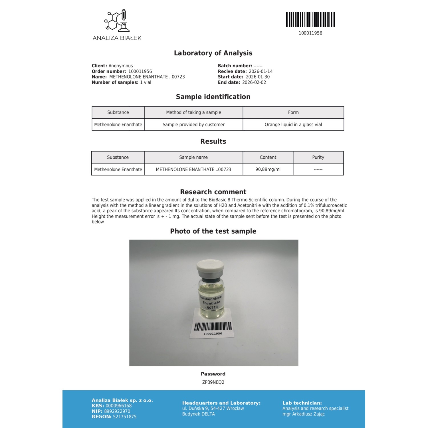 Primos 100 mg/ml (Methenolone Enanthate)