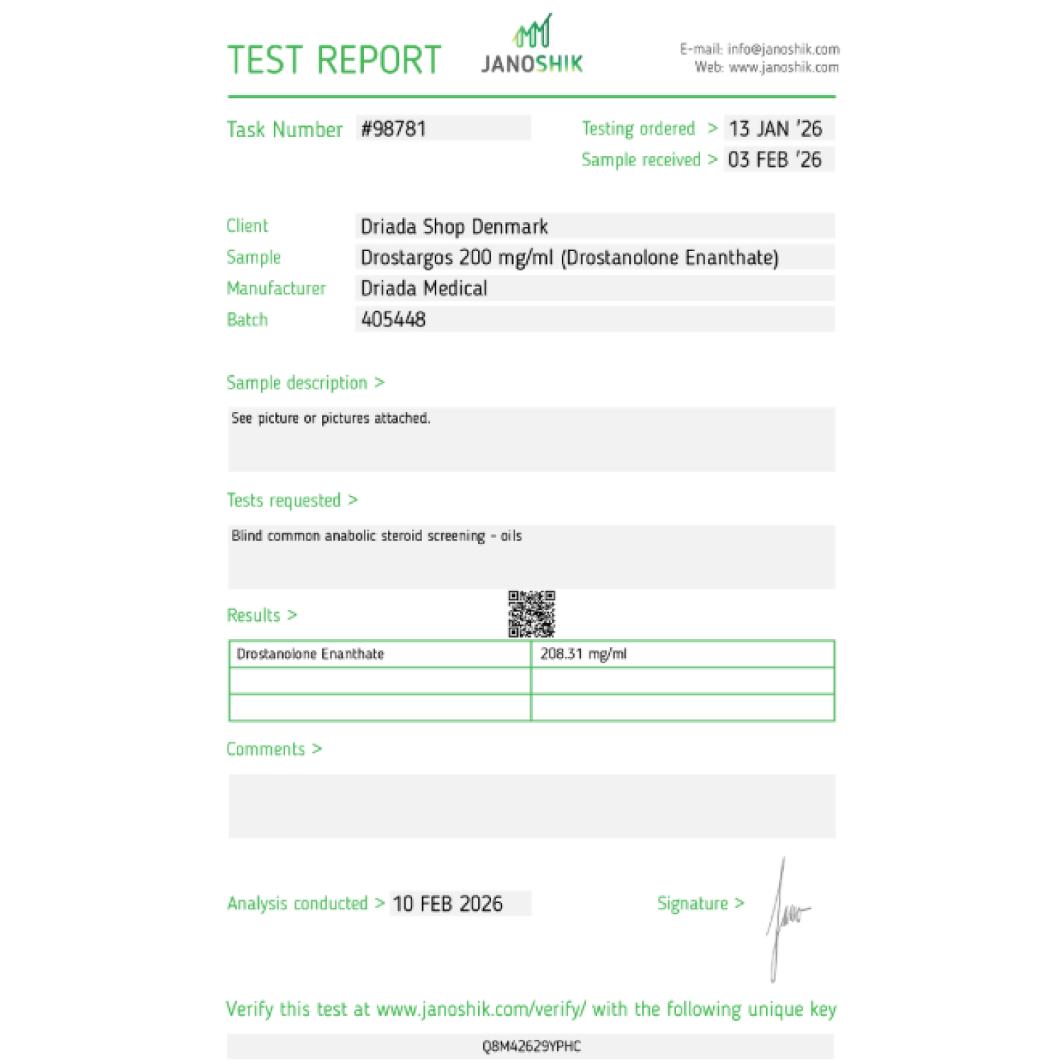 Drostargos 200 mg/ml (Drostanolone Enanthate)