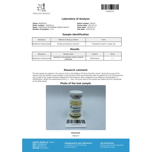 Androlex Boldenone undecylenate 250 mg/ml Ampoules