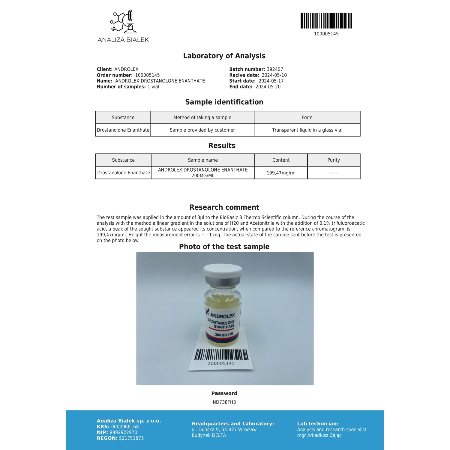 Drostanolone enanthate Ampoules