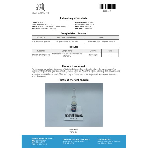Androlex Drostanolone propionate 100 mg/ml Vial