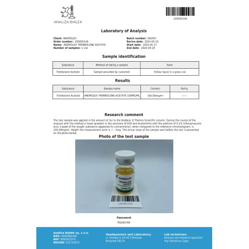 Androlex Trenbolone acetate 100 mg/ml Ampoules