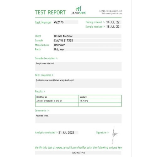Cialyn (20mg 4 capsules) (Tadalafil) 