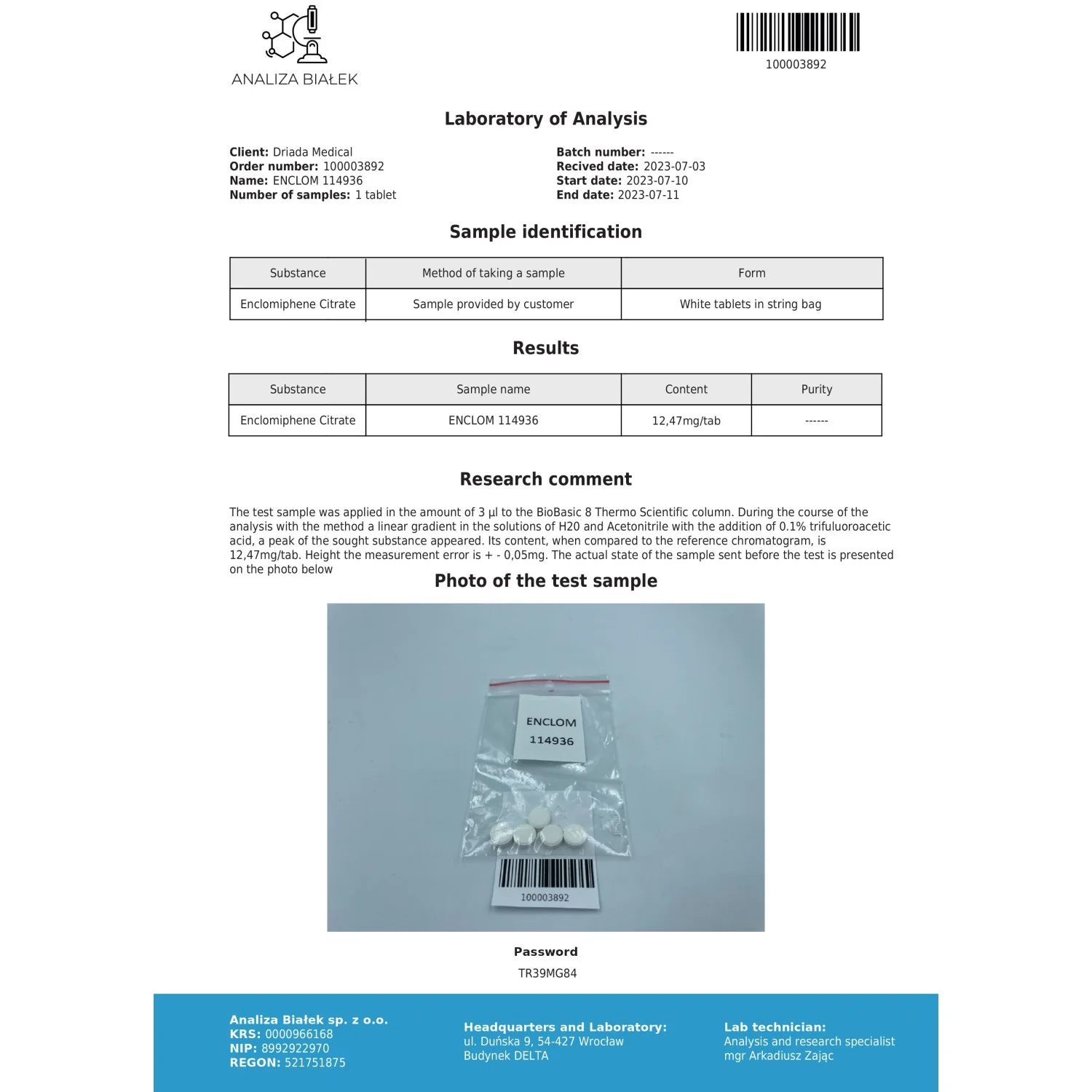 Enclomilad 12.5 mg (Enclomiphene citrate) Enclomilad 12.5 mg (Enclomiphene citrate)