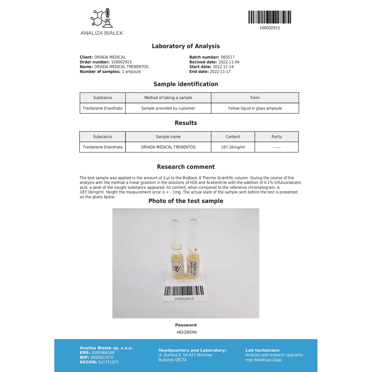 Trenentos 200 mg/ml (Trenbolone Enanthate) 10ml vial