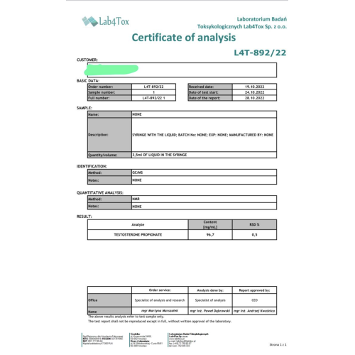 Propios 100 mg/ml (Testosterone Propionate) 10ml vial
