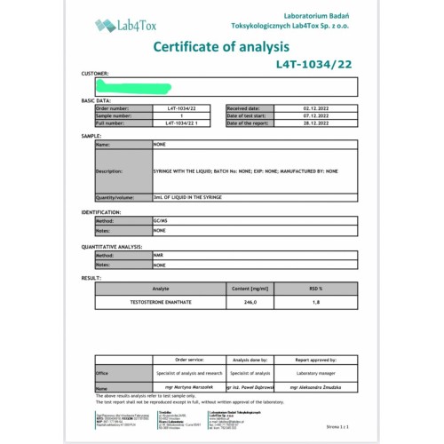 Testos 250 mg/ml (Testosterone Enanthate) 10ml vial