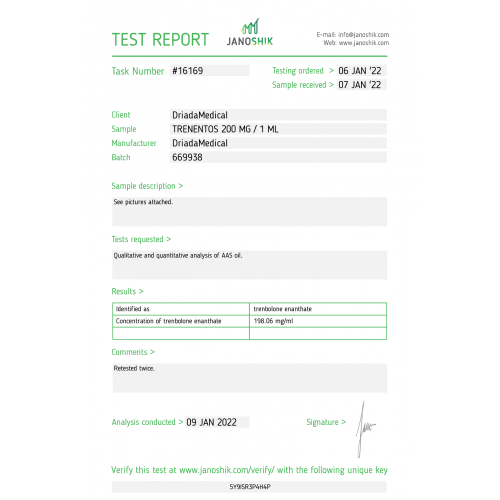 Trenentos 200 mg/ml (Trenbolone Enanthate)