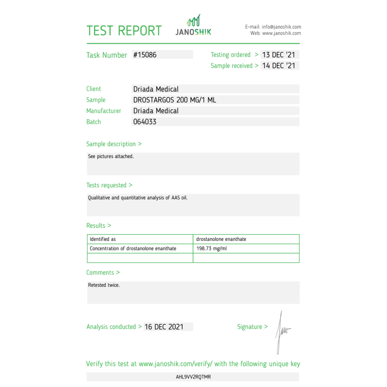 Drostargos 200 mg/ml (Drostanolone Enanthate)
