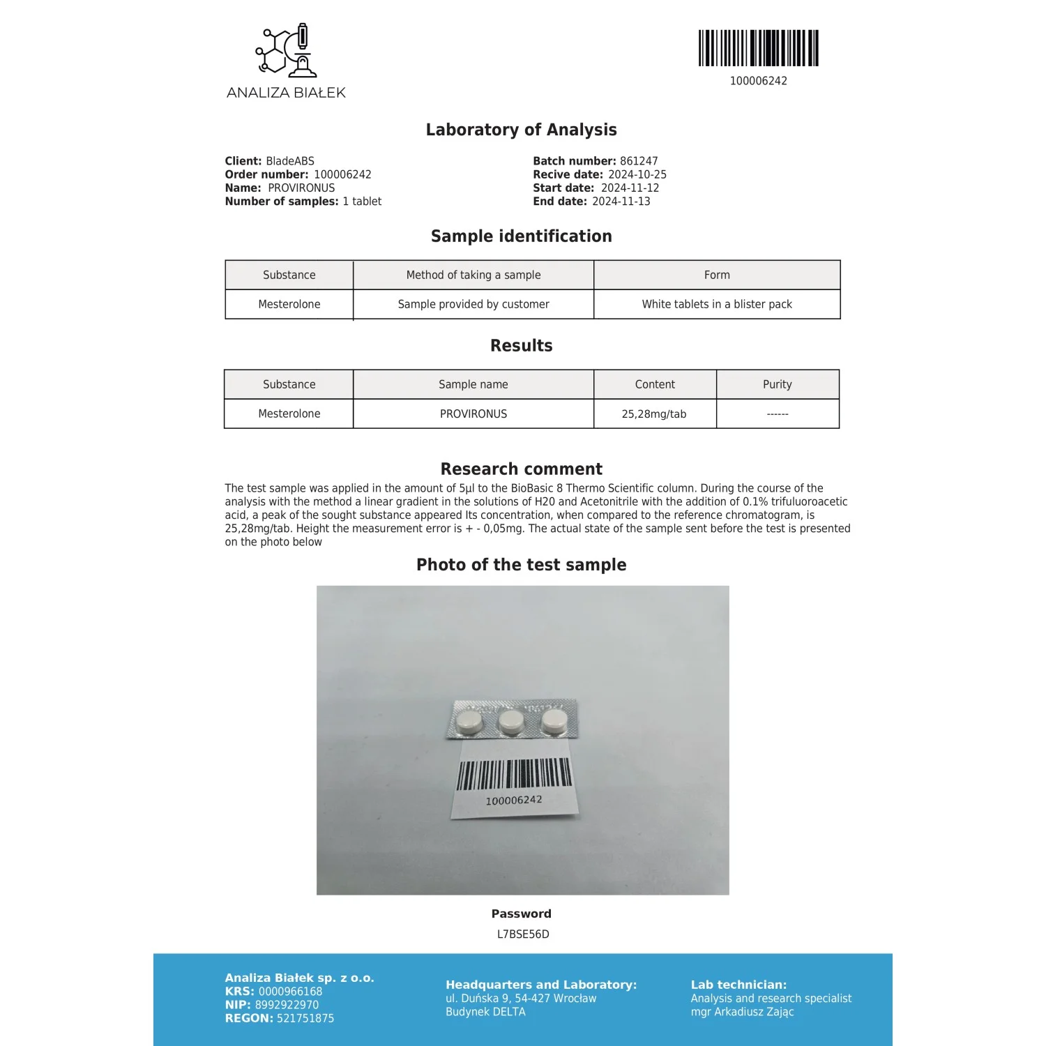 Provironus 25 mg (Mesterolone) Provironus 25 mg (Mesterolone)