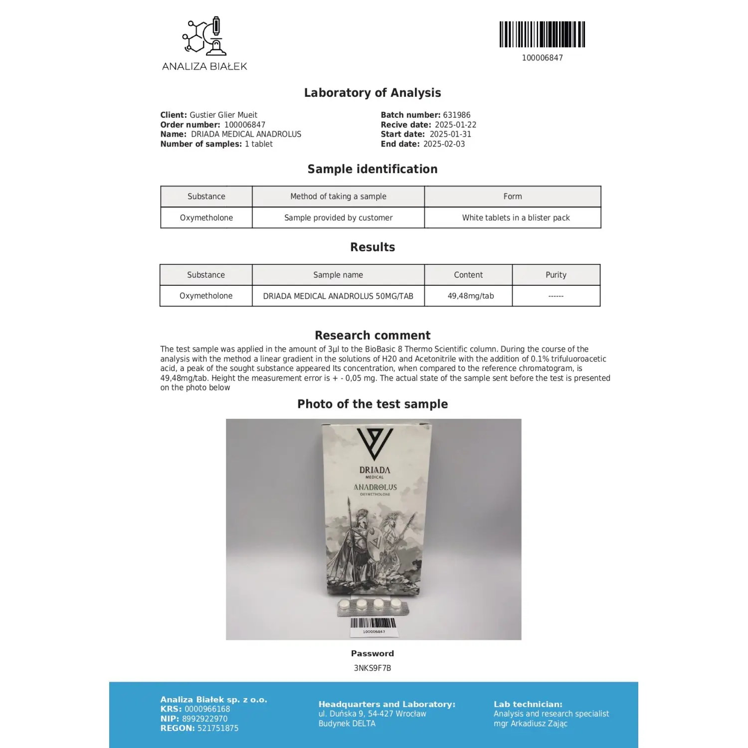 Anadrolus 50 mg (Oxymetholone) Anadrolus 50 mg (Oxymetholone)