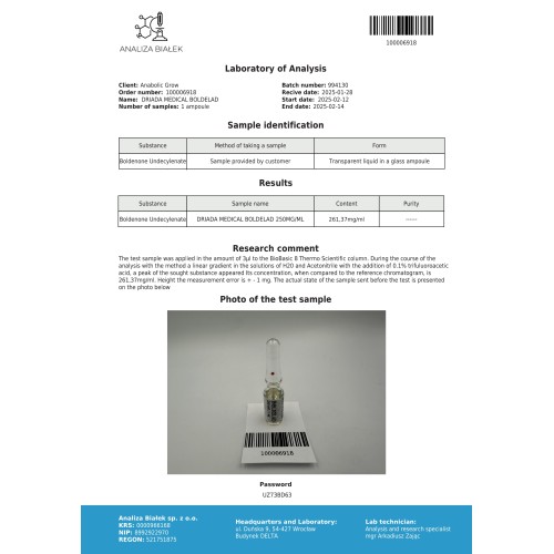 Boldelad 250 mg/ml (Boldenone Undecylenate) 10ml vial