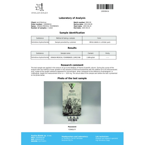 Yohimbinos 2.5mg (Yohimbine Hydrochloride)