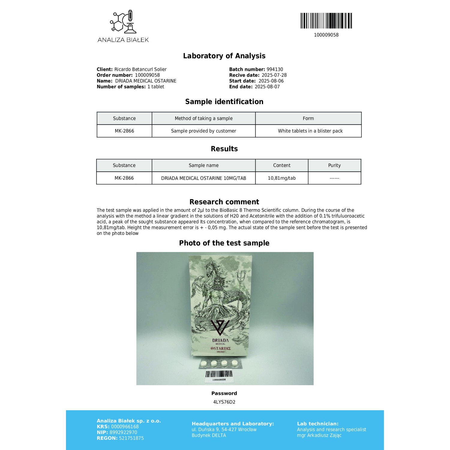 Ostarine 10mg (MK-2866) Ostarine 10mg (MK-2866)