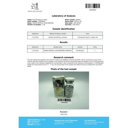 Levocarnitine 500 mg/ml (L-carnitine) 10ml vial