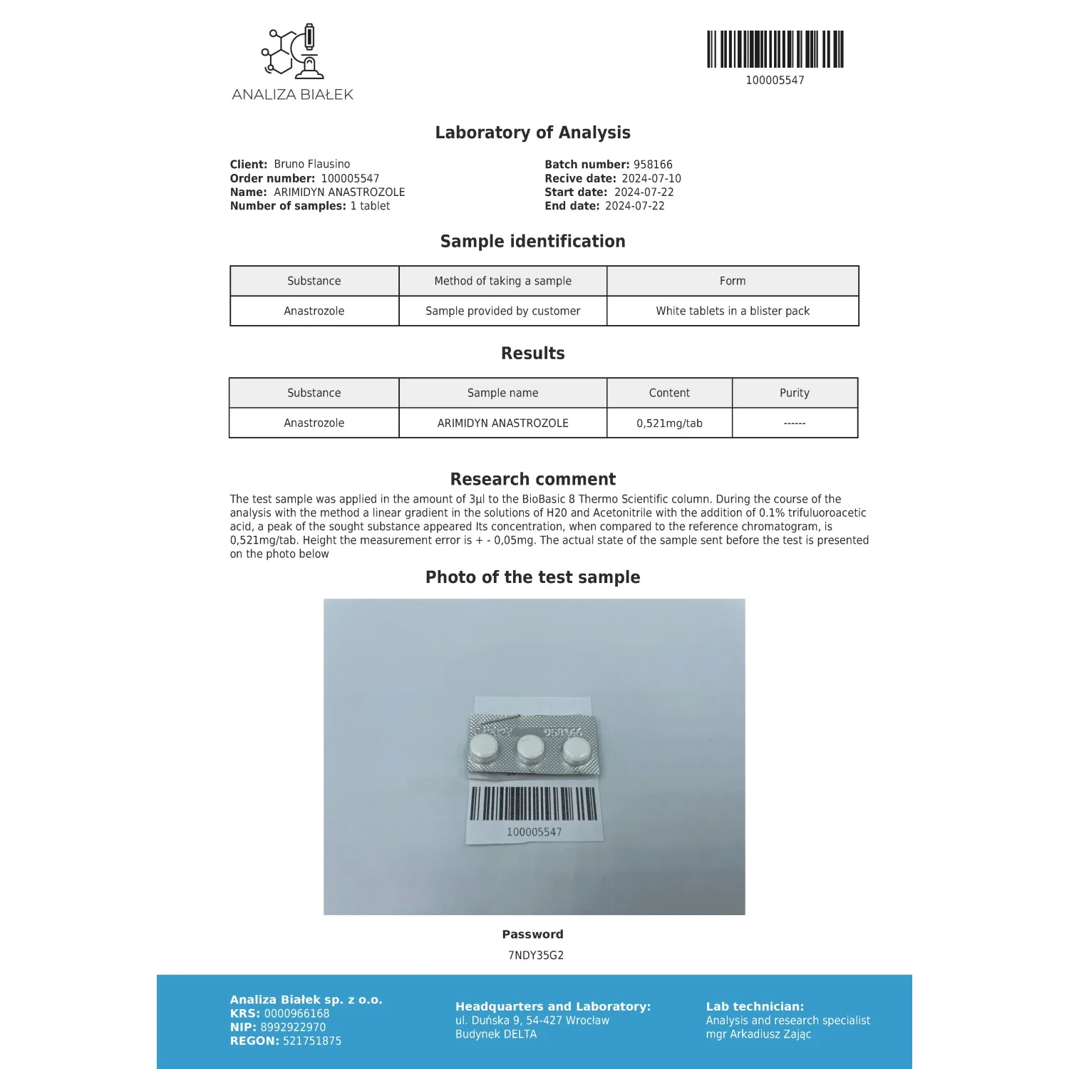 Arimidyn 0.5 mg (Anastrozole) Arimidyn 0.5 mg (Anastrozole)