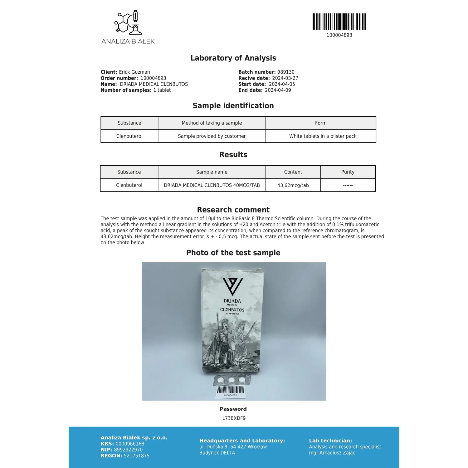 Clenbutos 40 mcg (Clenbuterol) Clenbutos 40 mcg (Clenbuterol)