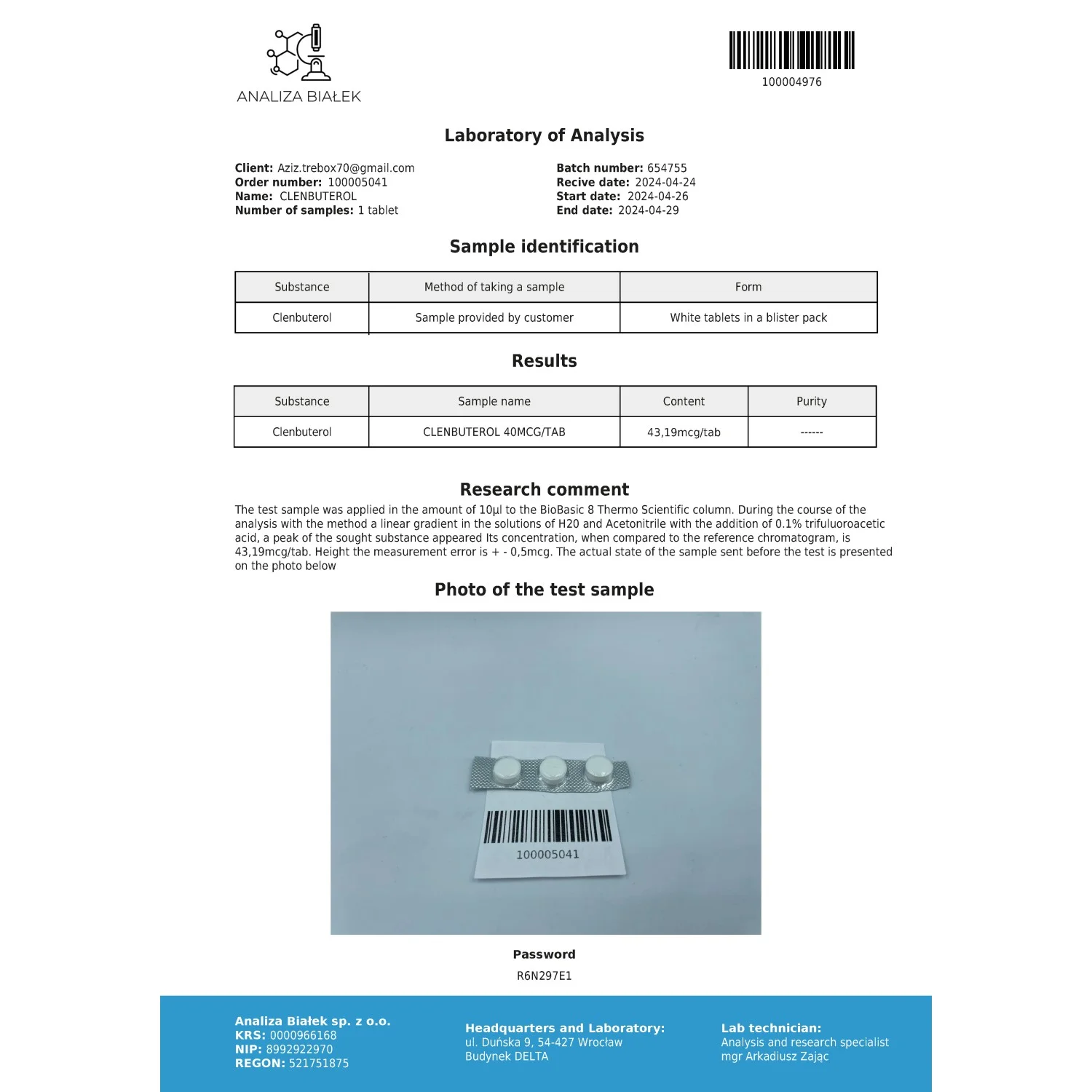 Clenbutos 40 mcg (Clenbuterol) Clenbutos 40 mcg (Clenbuterol)