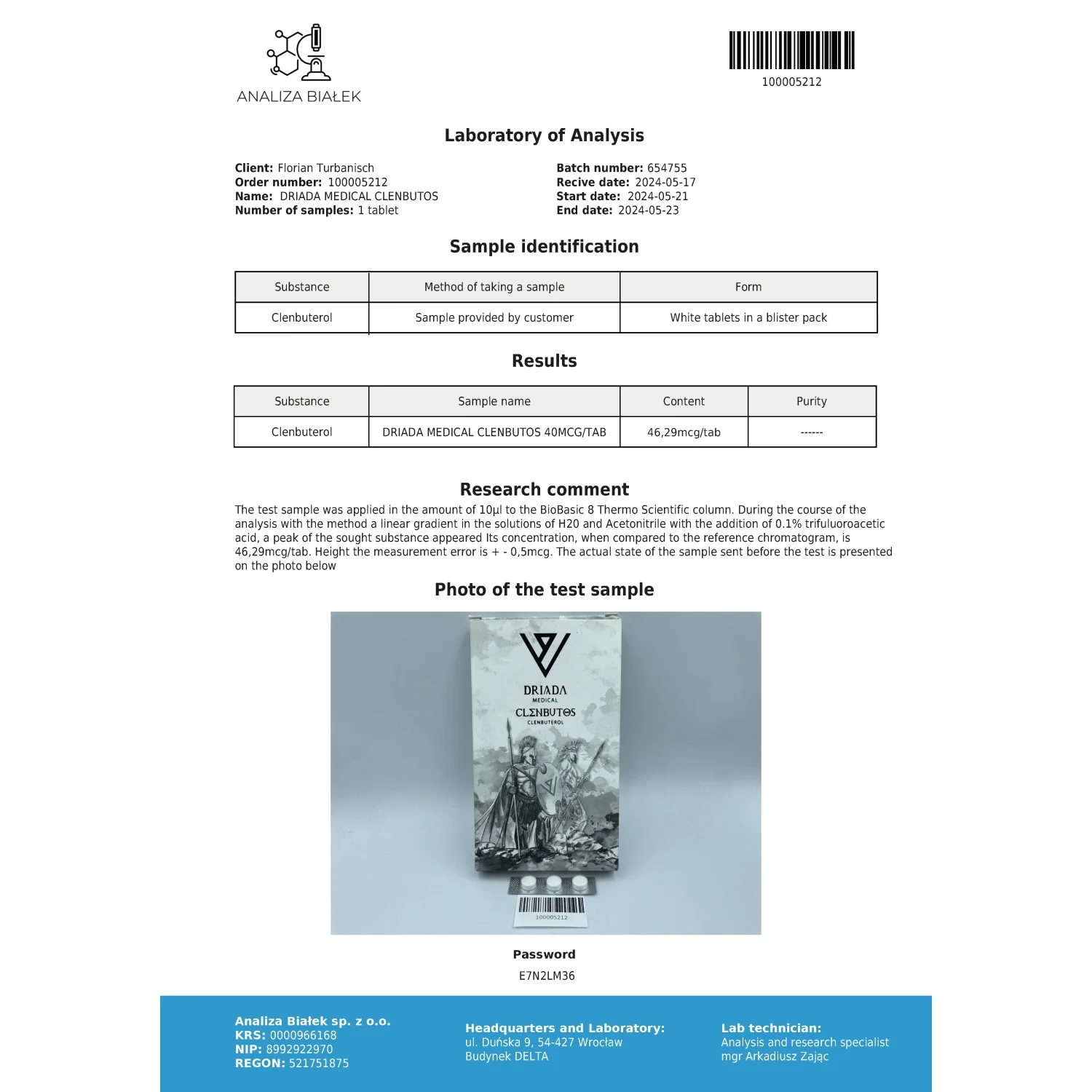Clenbutos 40 mcg (Clenbuterol) Clenbutos 40 mcg (Clenbuterol)