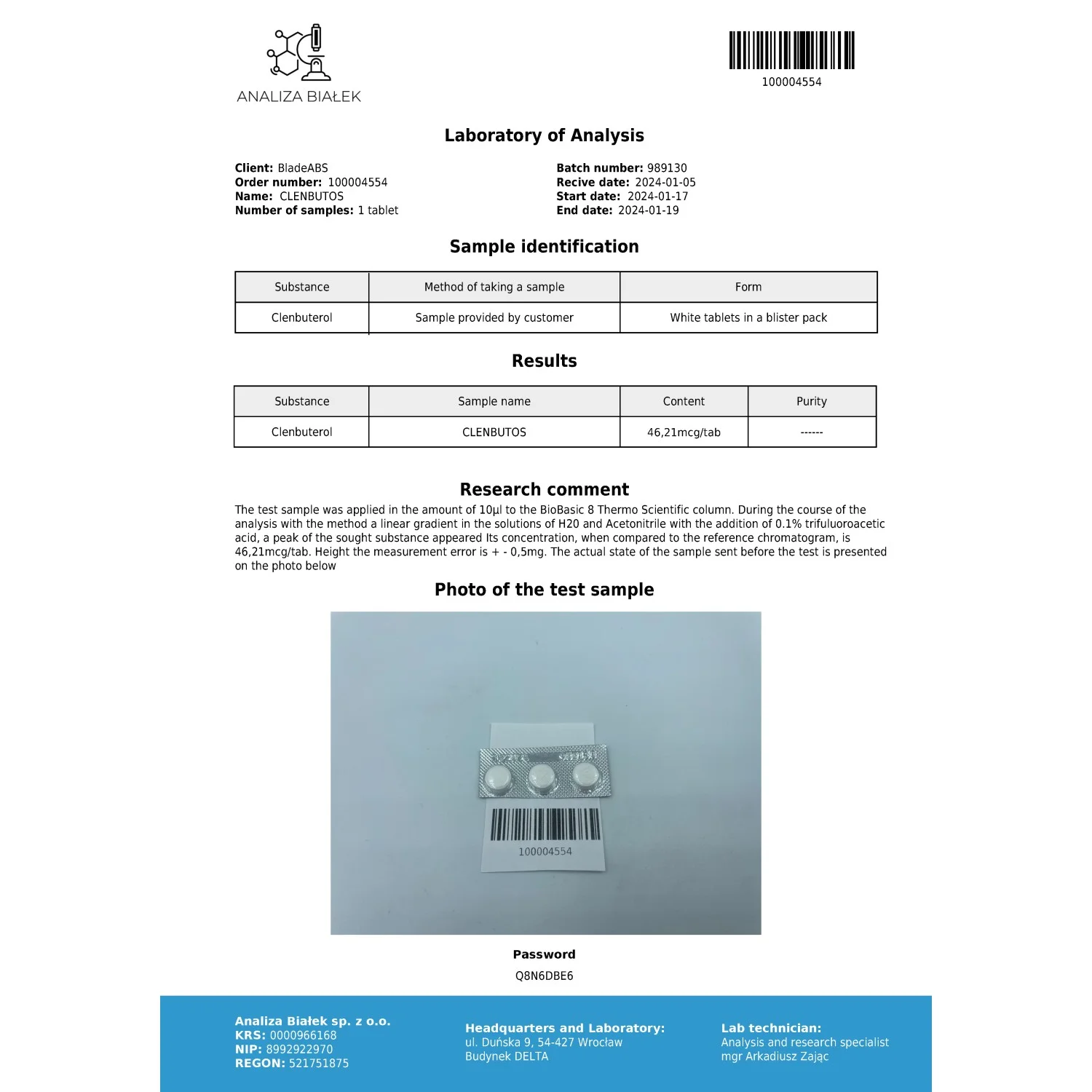 Clenbutos 40 mcg (Clenbuterol) Clenbutos 40 mcg (Clenbuterol)