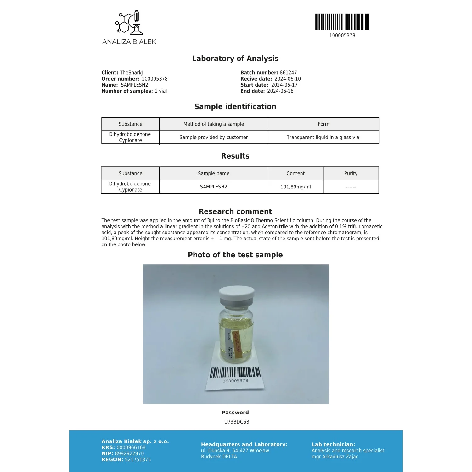 Dihydroboldos 100 mg/ml (Dihydroboldenone Cypionate) 10ml vial Dihydroboldos 100 mg/ml (Dihydroboldenone Cypionate) 10ml vial