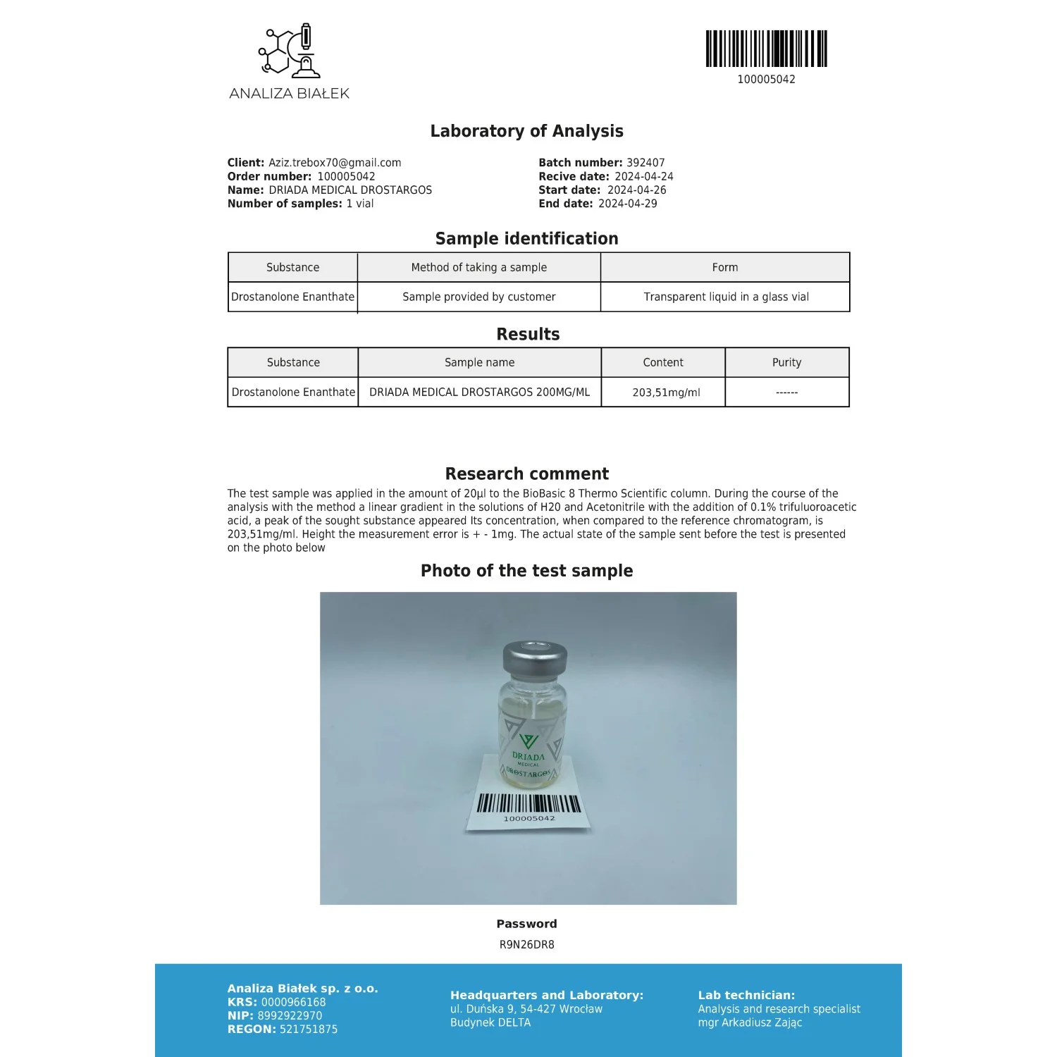 Drostargos 200 mg/ml (Drostanolone Enanthate) 10ml vial Drostargos 200 mg/ml (Drostanolone Enanthate) 10ml vial