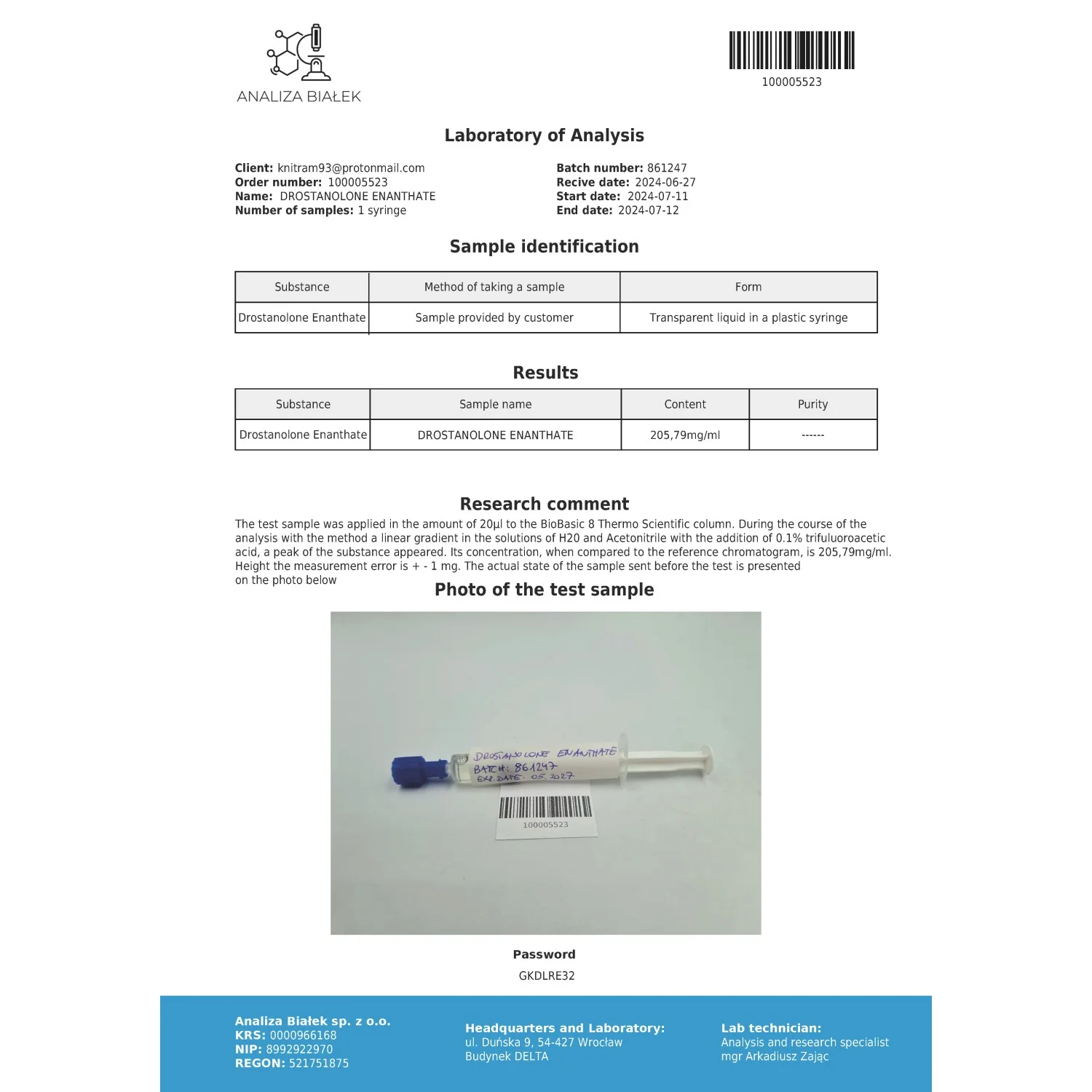 Drostargos 200 mg/ml (Drostanolone Enanthate) 10ml vial Drostargos 200 mg/ml (Drostanolone Enanthate) 10ml vial