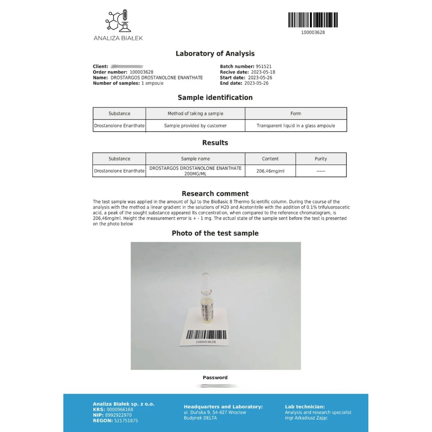 Drostargos 200 mg/ml (Drostanolone Enanthate) 10ml vial Drostargos 200 mg/ml (Drostanolone Enanthate) 10ml vial