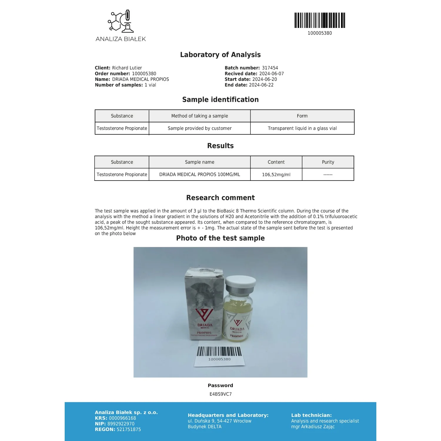 Propios 100 mg/ml (Testosterone Propionate) 10ml vial Propios 100 mg/ml (Testosterone Propionate) 10ml vial