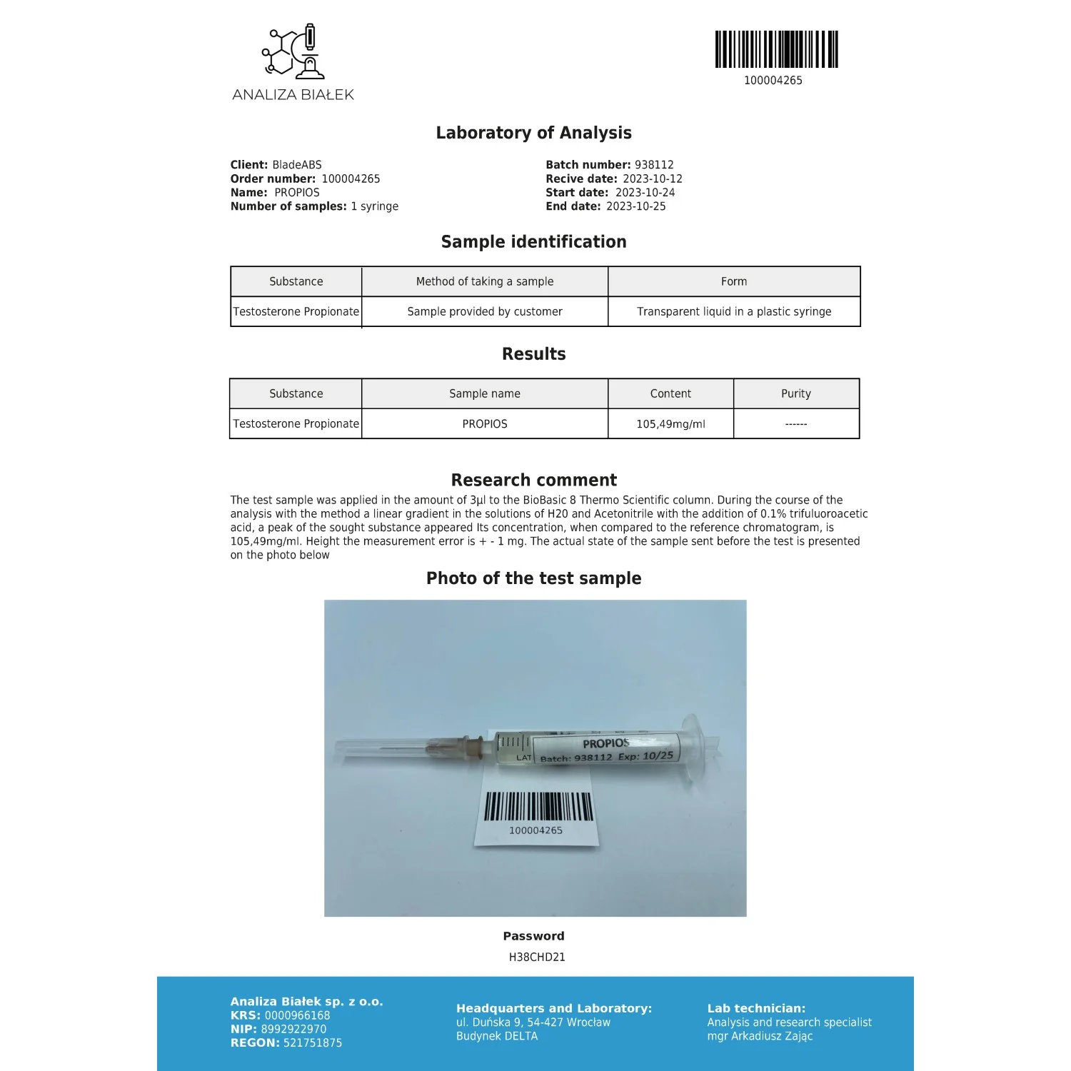 Propios 100 mg/ml (Testosterone Propionate) 10ml vial Propios 100 mg/ml (Testosterone Propionate) 10ml vial