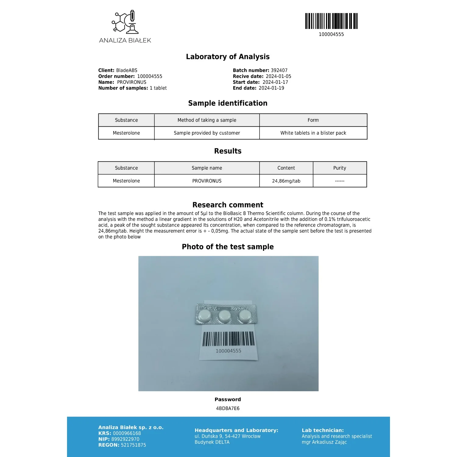 Provironus 25 mg (Mesterolone) Provironus 25 mg (Mesterolone)