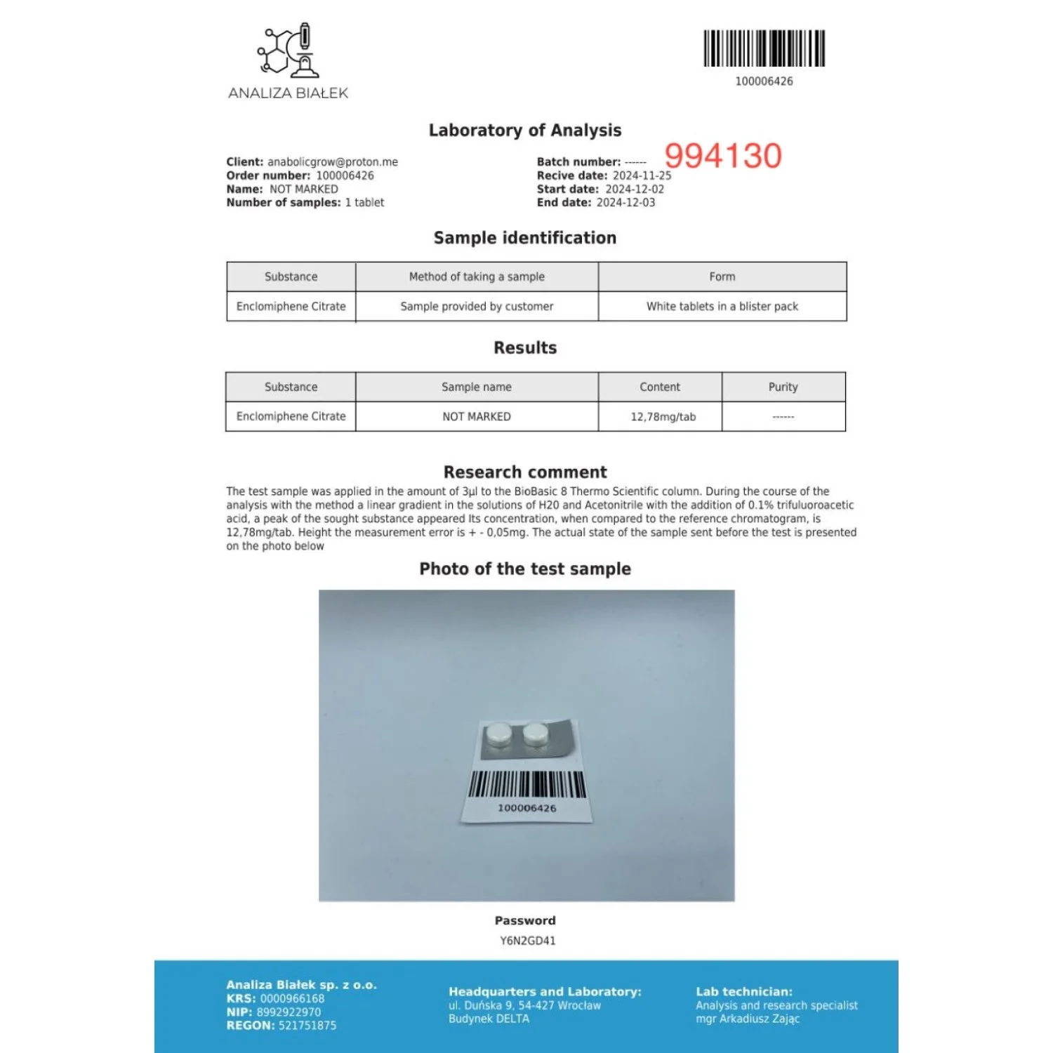 Enclomilad 12.5 mg (Enclomiphene citrate) Enclomilad 12.5 mg (Enclomiphene citrate)