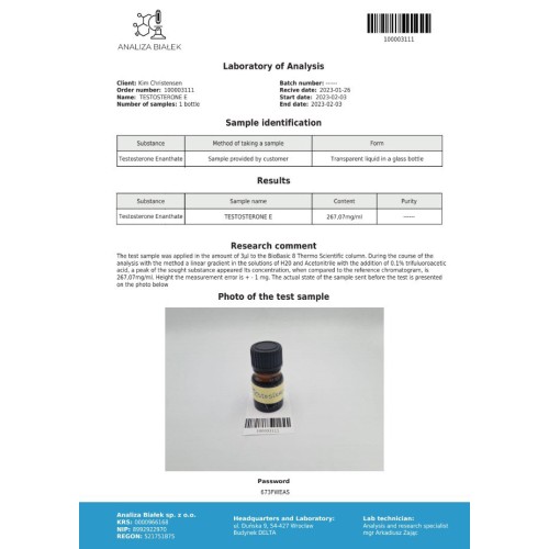 Testos 250 mg/ml (Testosterone Enanthate) 10ml vial