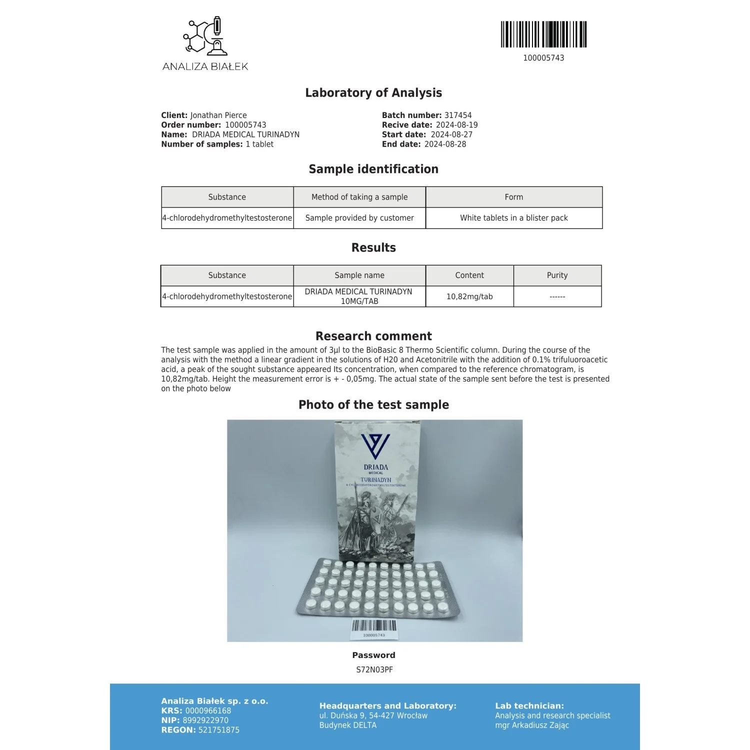 Turinadyn 10 mg (Turinabol) Turinadyn 10 mg (Turinabol)