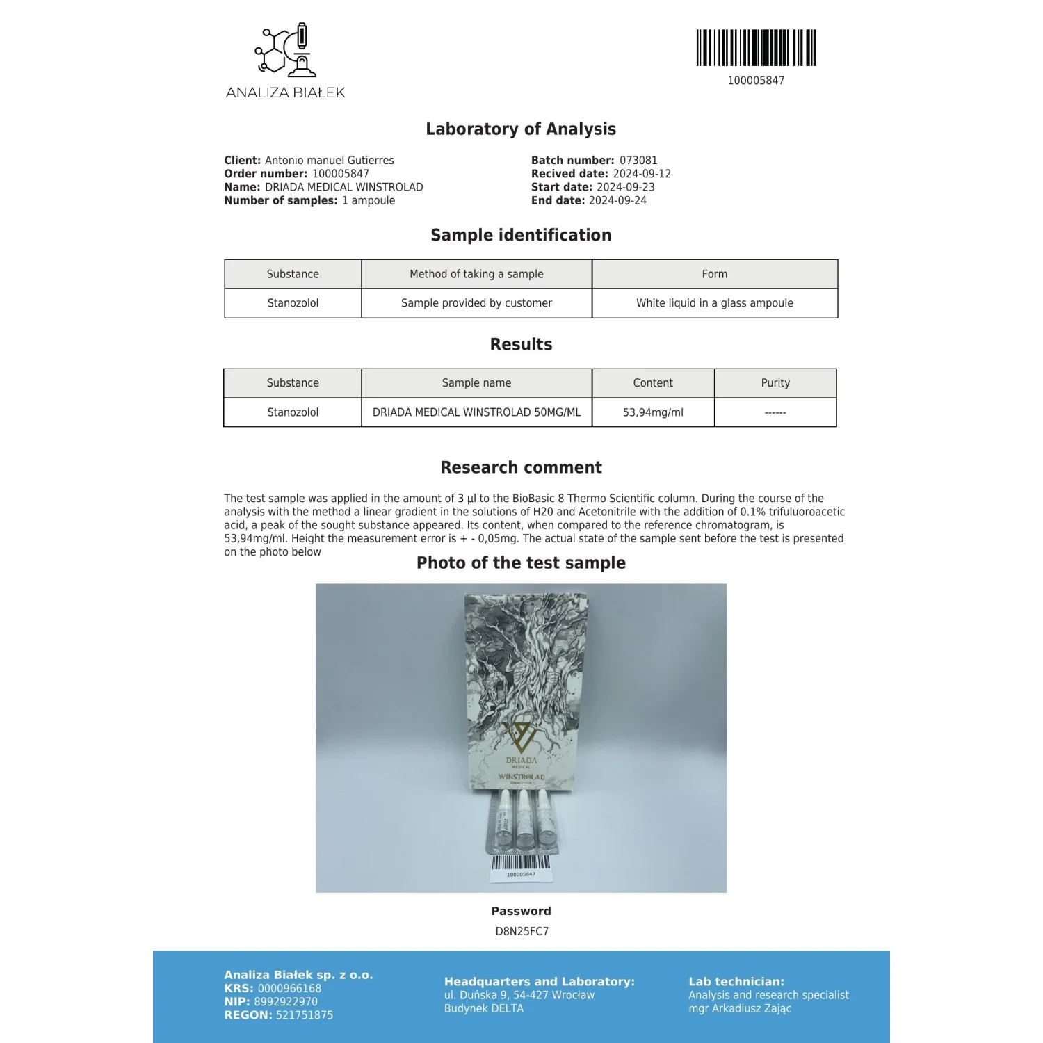 Winstrolad 50 mg/ml (Stanozolol) Winstrolad 50 mg/ml (Stanozolol)