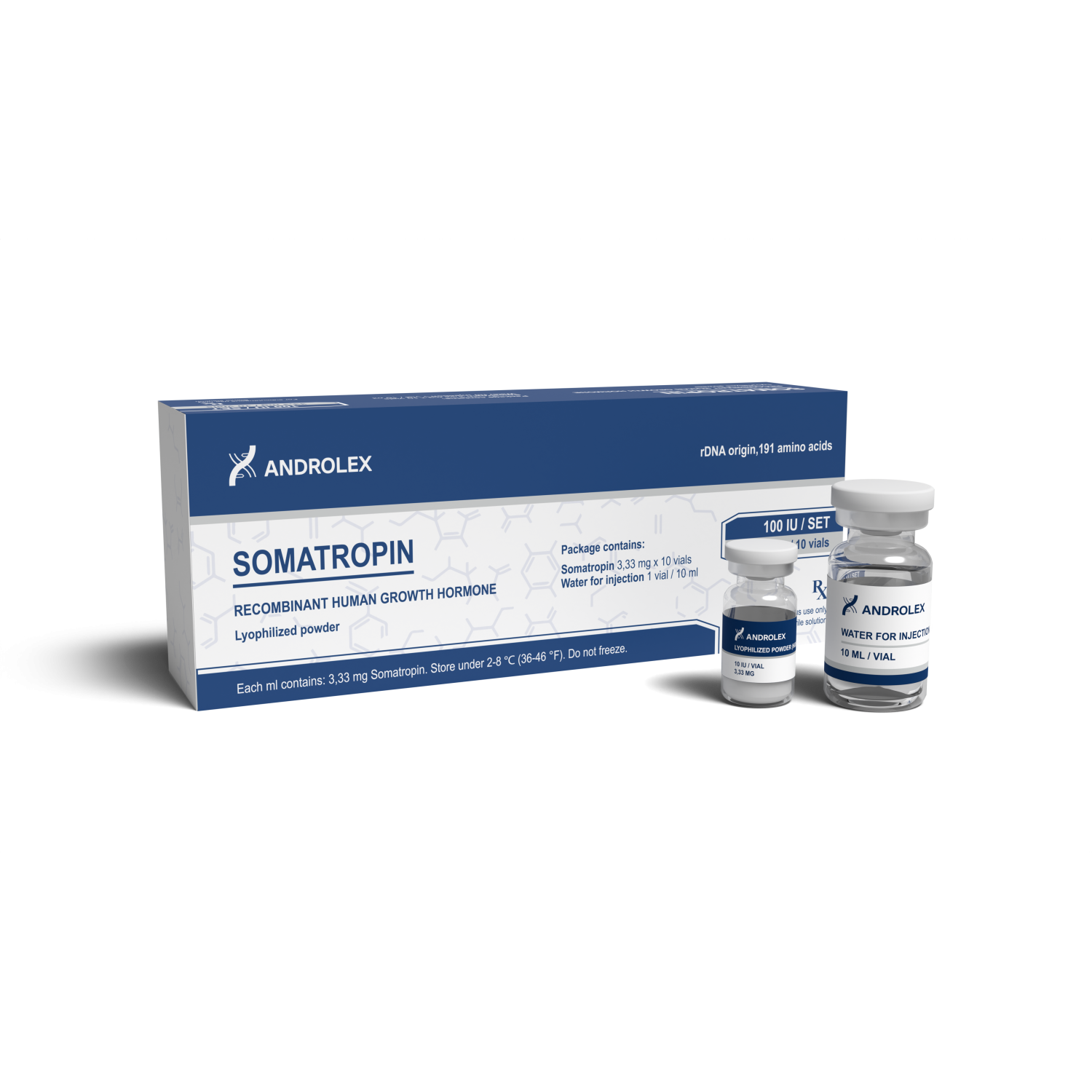 Androlex Somatropin HGH Powder 100 iu